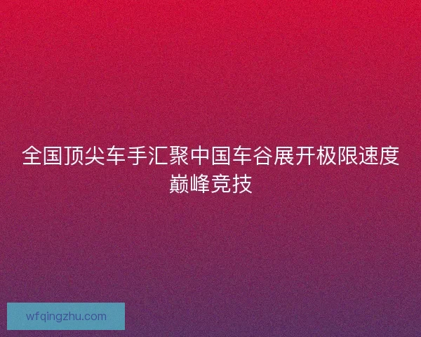 全国顶尖车手汇聚中国车谷展开极限速度巅峰竞技