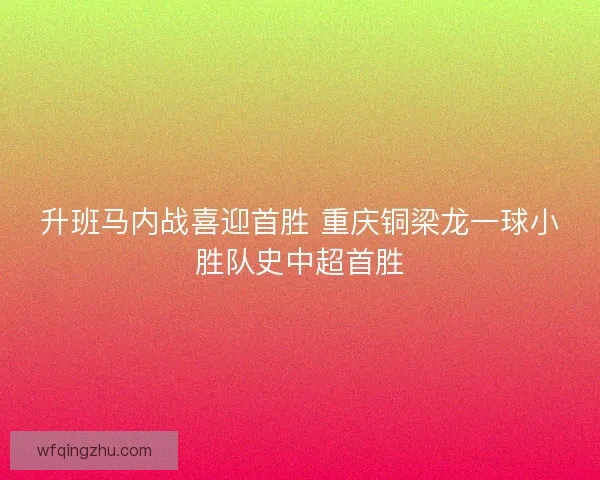 升班马内战喜迎首胜 重庆铜梁龙一球小胜队史中超首胜